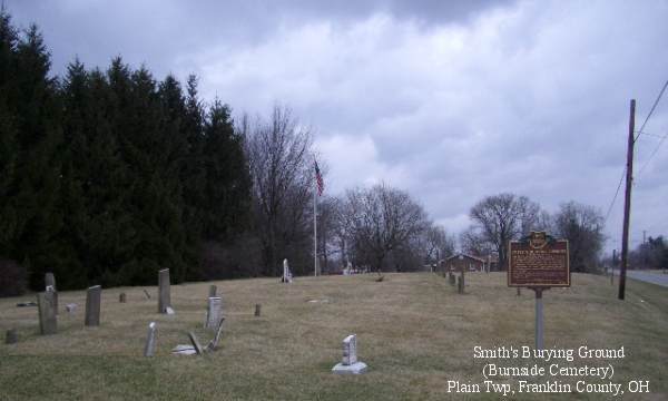 Smith's Burying Ground (Pioneer Cemetery) (Burnside Cemetery), Plain Twp., Franklin County, OH