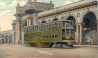 New Double Deck Street Car at the Union Station, Columbus, Ohio. 